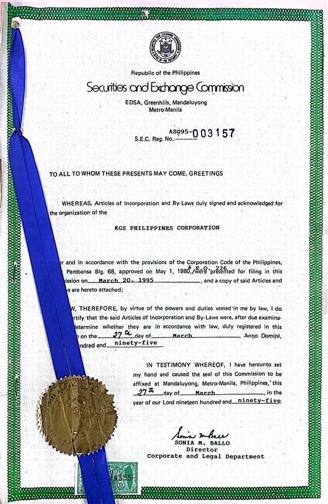 Photo: Certificate of Certification Acquisition